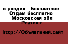  в раздел : Бесплатное » Отдам бесплатно . Московская обл.,Реутов г.